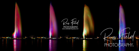 Fountain in tie dye colors. wmai